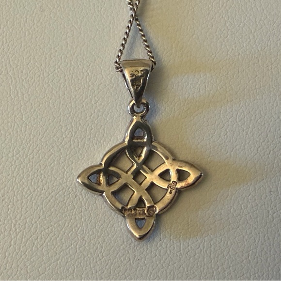 Sterling Silver Celtic Knot Pendant Necklace, 925 Sterling Chain & Pendant, EUC - Picture 6 of 8
